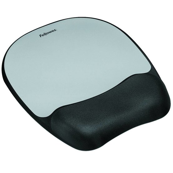Fellowes Memory foam muismat met polssteun zilver-zwart
