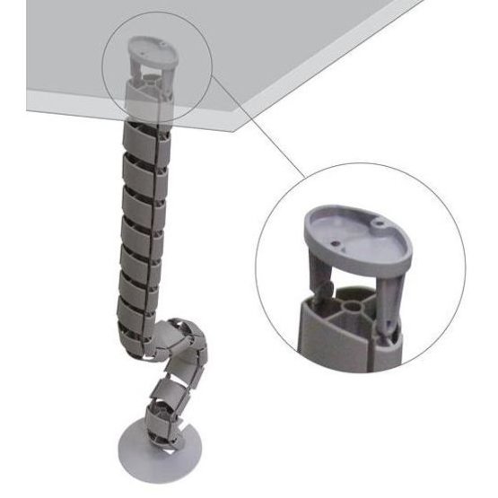 Ergopro Spine Kabelslang + voet zilvergrijs