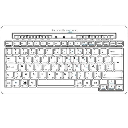 BakkerElkhuizen S-board 840 clavier USB AZERTY Belge Gris clair, Blanc sur