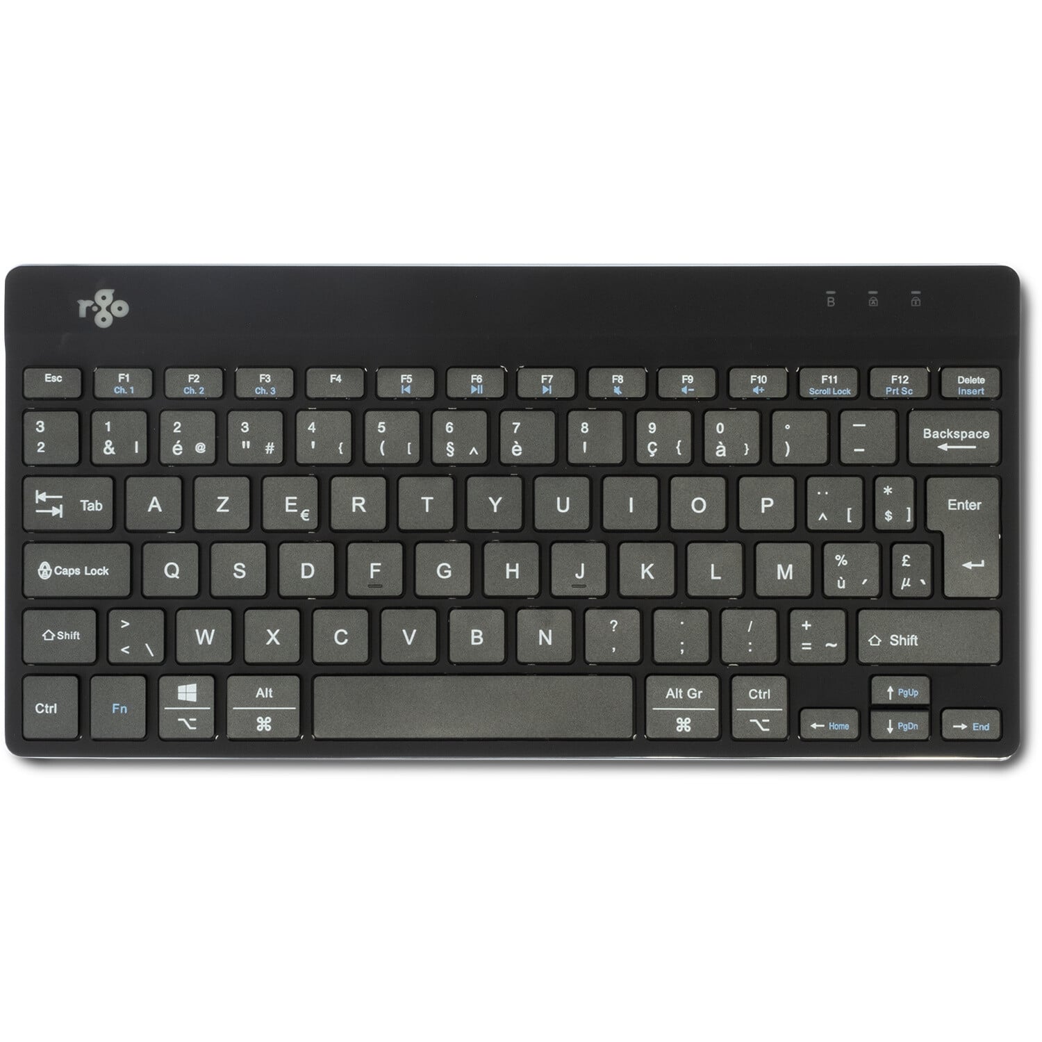 MediaRange, Compact draadloos multi-pairing Bluetooth-toetsenbord met 78 toetsen en touchpad, QWERTZ (DE/AT/CH), zwart/groen