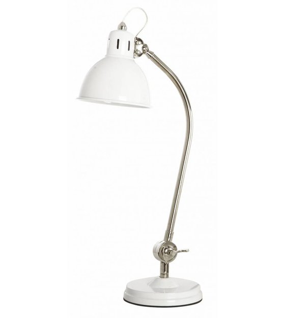 Housedoctor Table Lamp Retro Metal White Silver H55cm This Retro Table Lamp By House Doctor Is Really A Hit And Not Only For The Desk From Bright Metal Adjule So That It Appears Exactly Where You Need