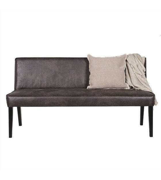 bank rodeo 83x156x61cm en cuir noir - lefliving