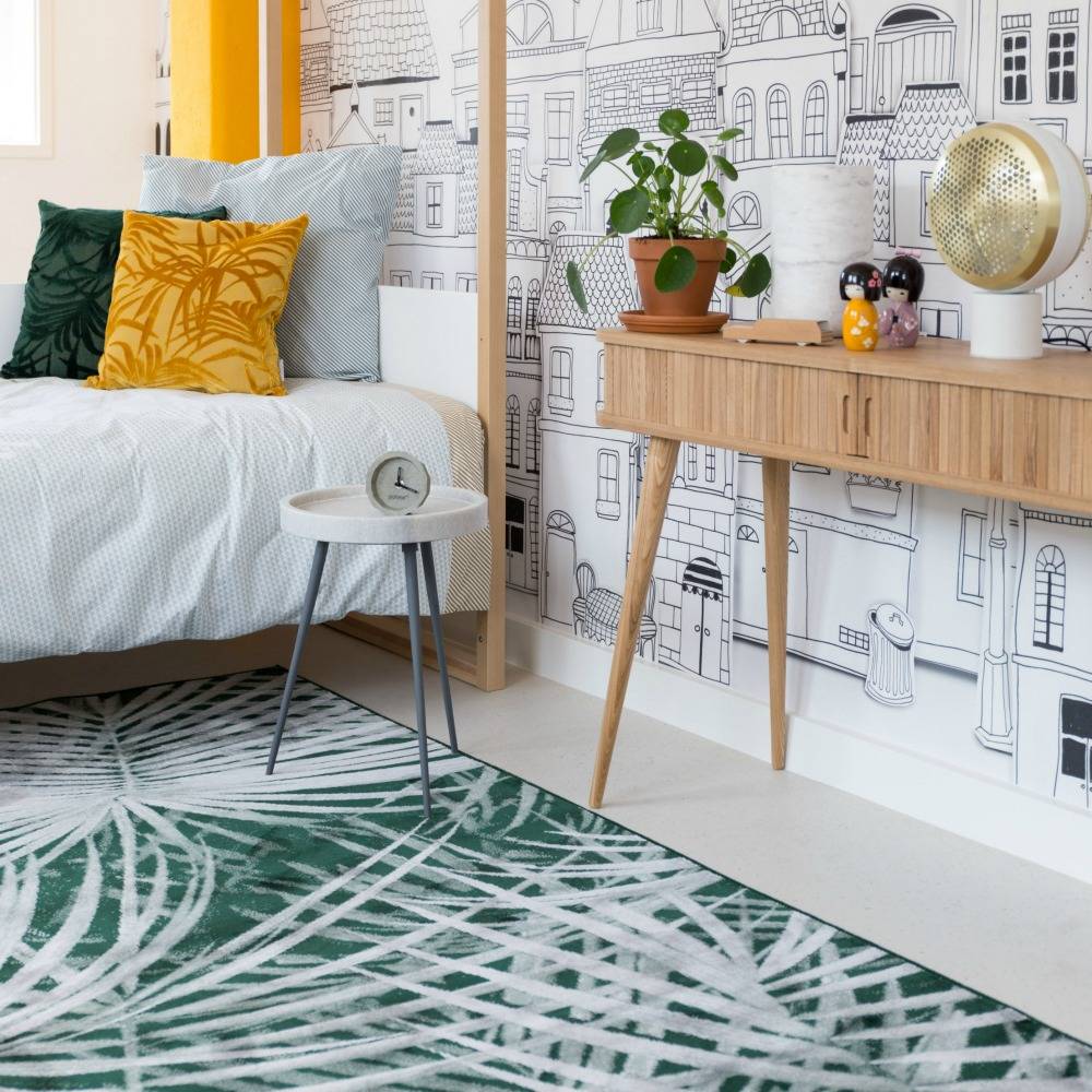 Zuiver Tapis Palm à partir du jour 300x200cm textile vert ... Zuiver Tapis Palm à partir du jour 300x200cm textile vert ...