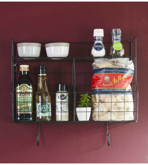 Mensola da cucina in metallo nero 24x15,5x46,5cm - lefliving.com Mensola da cucina in metallo nero 24x15,5x46,5cm - lefliving.com