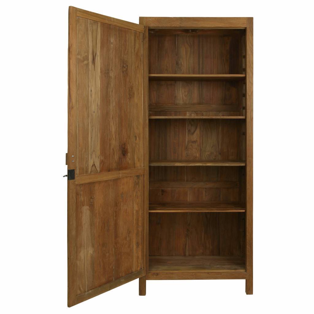 Cabinet in legno di teak riciclato marrone con 1 porta 82x40x200cm ... Cabinet in legno di teak riciclato marrone con 1 porta 82x40x200cm ...