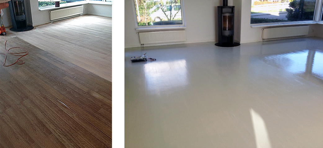 Houten vloer grijs verven Vloer floors woonkamer houten