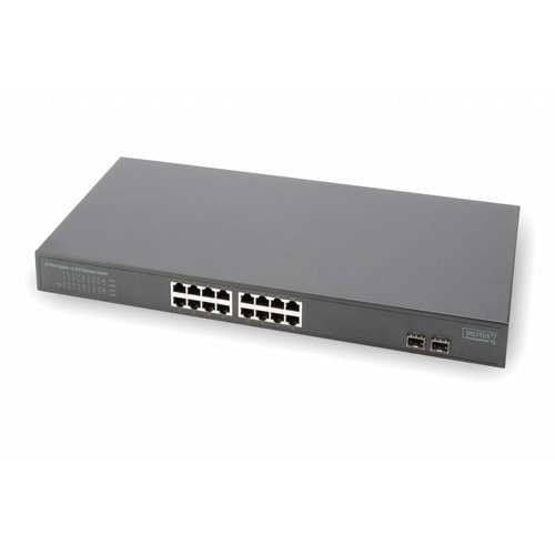 Gigabit Ethernet 16 Port Switch with 2 SFP Ports Gigabit Ethernet 16 Port Switch with 2 SFP Ports