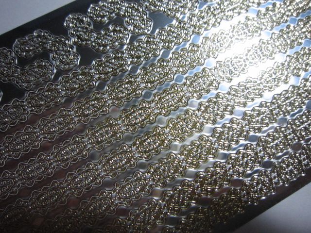 Sticker Adesivi, bordi, foglia d\'oro, specchio d\'argento, 10x23cm ... Sticker Adesivi, bordi, foglia d\'oro, specchio d\'argento, 10x23cm ...
