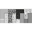 DESIGNER BLÖCKE / DESIGNER PAPER Decoupage Papier, Sortiment black and white, Blatt 25x35 cm, 8 sort. Blatt, Blatt 25x35 cm, 8 sort. Blatt