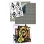 Designer Papier Scrapbooking: 30,5 x 30,5 cm Papier Ajuste: sellos claros, tarjetas silueta + 2 hojas Diseñador Paper + 2 basados!