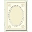 KARTEN und Zubehör / Cards 5 Passepartoutkarten mit ovalem Ausschnitt und Spitzenrand, chamois (creme)