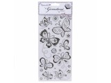 Sticker Gem Sticker, Farfalle - Argento