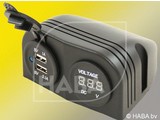 HABA 2X USB lader+Voltmeter