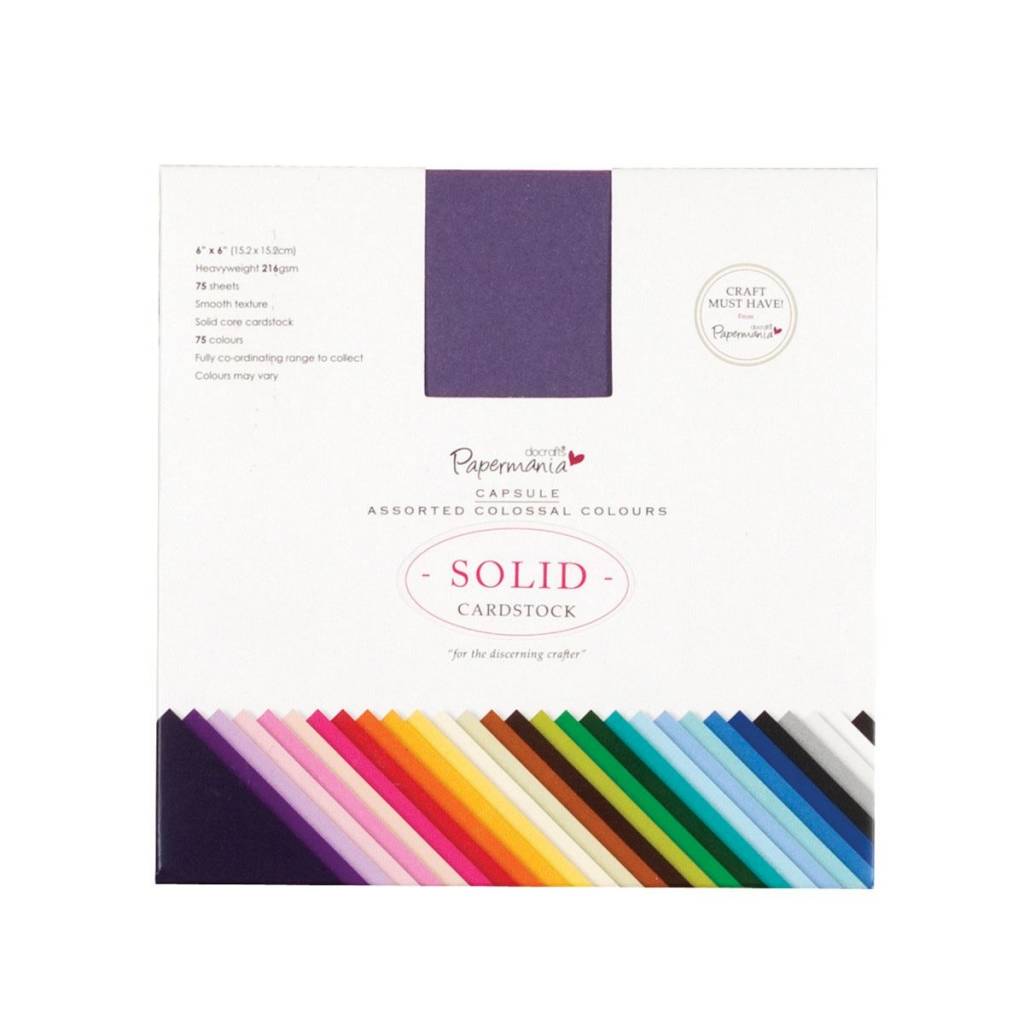 Papermania 6x6 Inch Solid Premium Cardstock Colossal (75pcs) (PMA