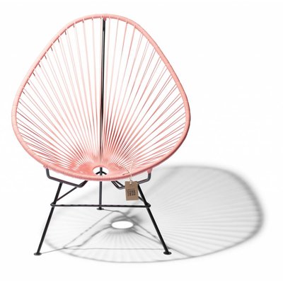 Acapulco stoel zalmroze met zwart frame
