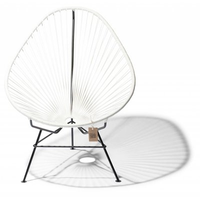 Handmade Acapulco chair white, black frame