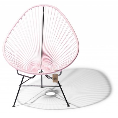 Acapulco chair pink pastel, black frame