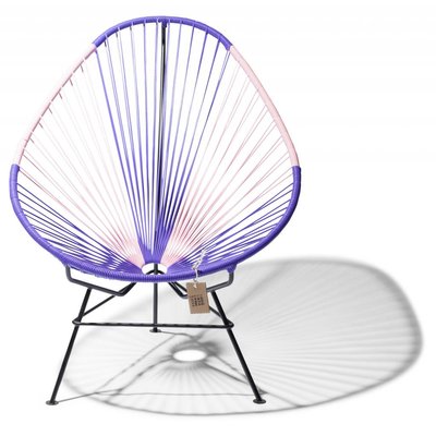 Handgemaakte Acapulco stoel bicolor paars & roze