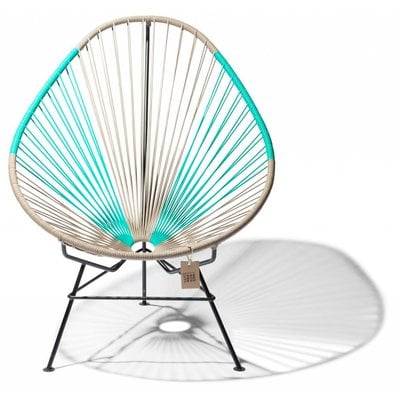 Acapulco stoel bicolor beige & turquoise