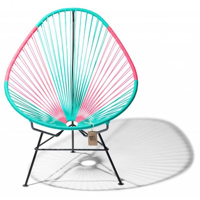 Silla Acapulco bicolor turquesa / rosa mexicano