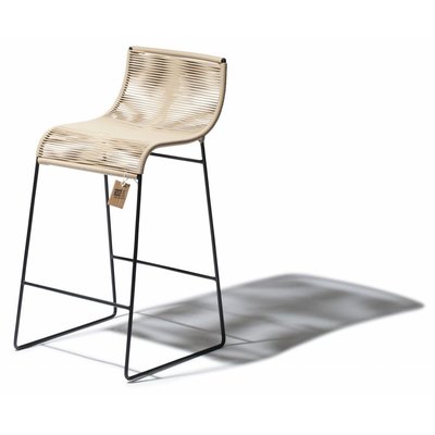 Barstoel Zicatela beige, staal en pvc