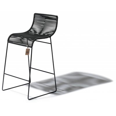 Barstoel Zicatela zwart, staal en pvc