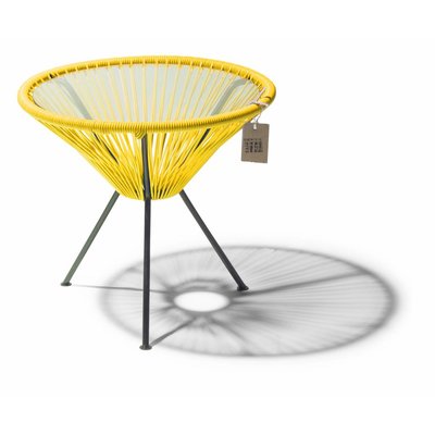 Mesa Japón amarilla con tablero de vidrio
