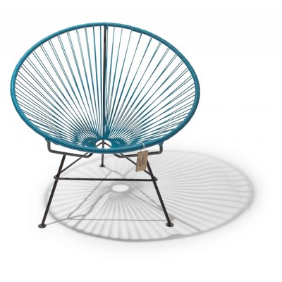 Silla Condesa azul petróleo con base en negro