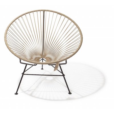 Condesa chair beige, handmade, black frame