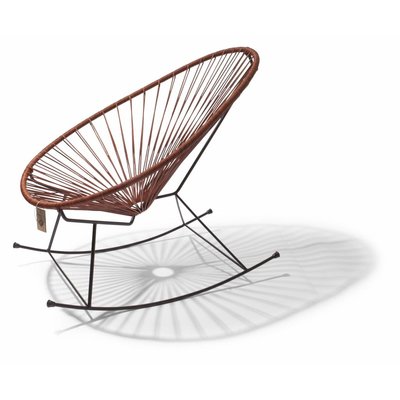 Unieke limited edition Acapulco schommelstoel in natuurleder