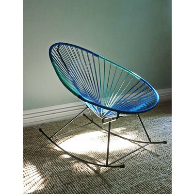 Fauteuil à bascule Acapulco bleu pétrole & turquoise