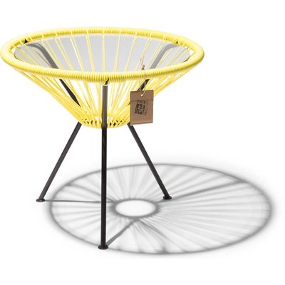 Table Japón canary yellow with glass table top
