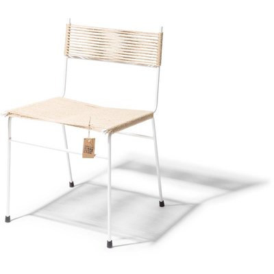 Polanco eetkamerstoel hennep, wit frame