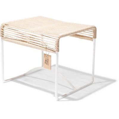 Xalapa banc/pouf en chanvre, cadre blanc