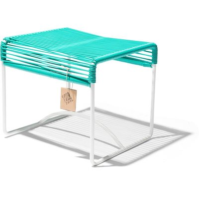 Xalapa bench or footrest turquoise, white frame