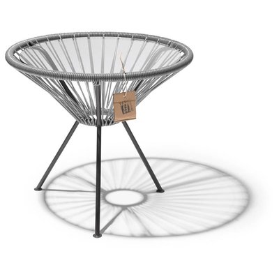 Tafel Japón zilvergrijs met glazen blad