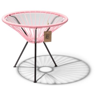 Mesa Japón rosa salmón con tablero de vidrio