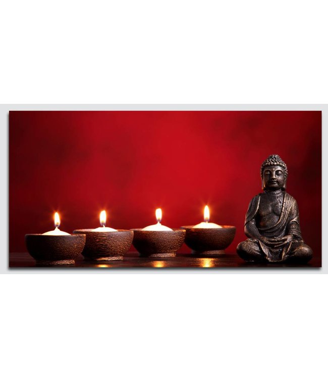 Schilderij Boeddha rood met led verlichting - Canvasscherm.nl Schilderij Boeddha rood met led verlichting - Canvasscherm.nl