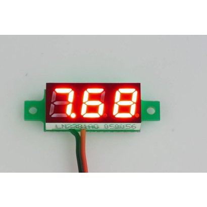 Mini Voltage Meter Red 2 Wire 0.28"