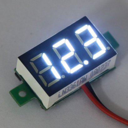 Mini Voltage Meter White 2 Wire 0.36"