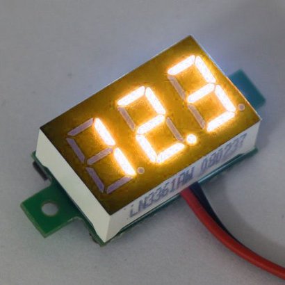 Mini Volt Meter Yellow 3 to30 Volt DC 0.36"