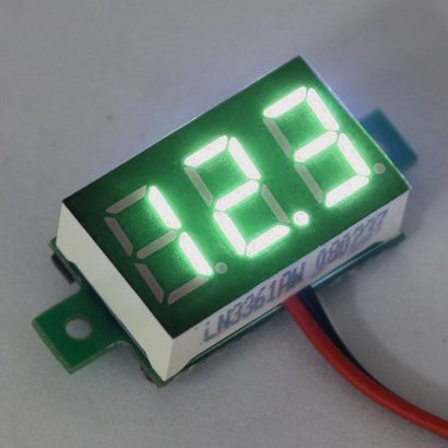Mini Volt Meter Green 3 to 30 Volt DC 0.36"