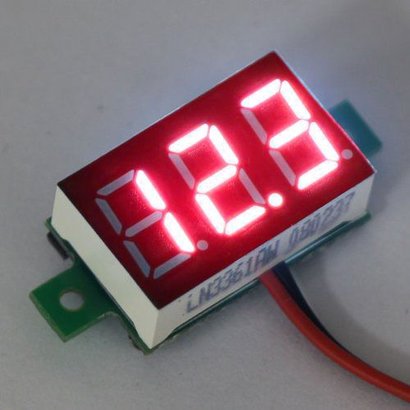 Mini Volt Meter Red 3 to 30 Volt DC 0.36"
