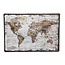 GeWoon Wandkaart Wereld Canvas/Metaal - 80x3xH60 cm