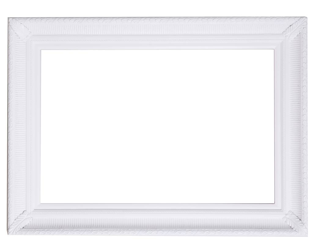 Bari Witte lijst van hout met ornament