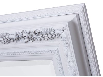 Genova - Luxe Barok Spiegel met Windmotief - Wit Gekleurd