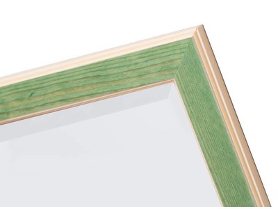 Bremen spiegel met groene lijst van hout