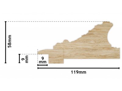 Turin - zwarte barok lijst van hout
