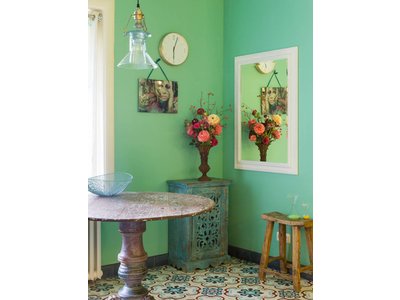 Nyons - Spiegel met Barok Ornamentlijst - Wit Gekleurd Frame