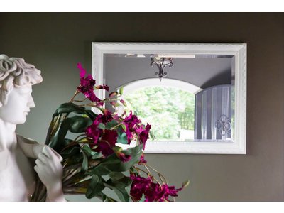 Pizzo - Bescheiden Italiaanse Barok Spiegel - Wit Gekleurd Frame